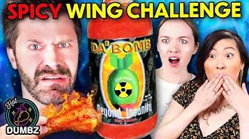 People Vs Food Producers Spicy Wing Trivia Challenge! | Hot Dumbz